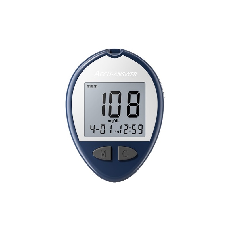 ZH-G04 blood glucose meter with deep blue teardrop body